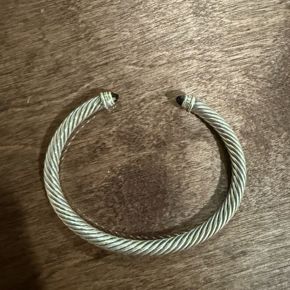 David Yurman Cable Bracelet Sterling Silver with Black Onyx and Diamonds, 4mm - Picture 3 of 5